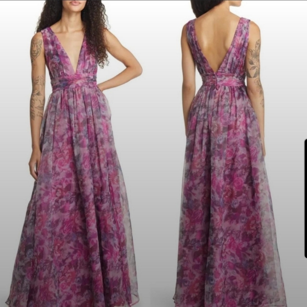 Relisting - Lulus Garden Romance Magenta Floral Print